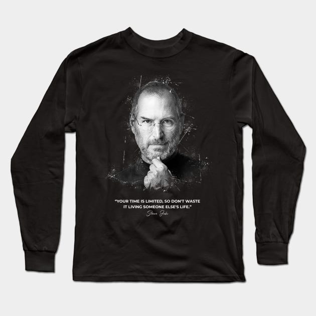 Steve Jobs Long Sleeve T-Shirt by Creativedy Stuff